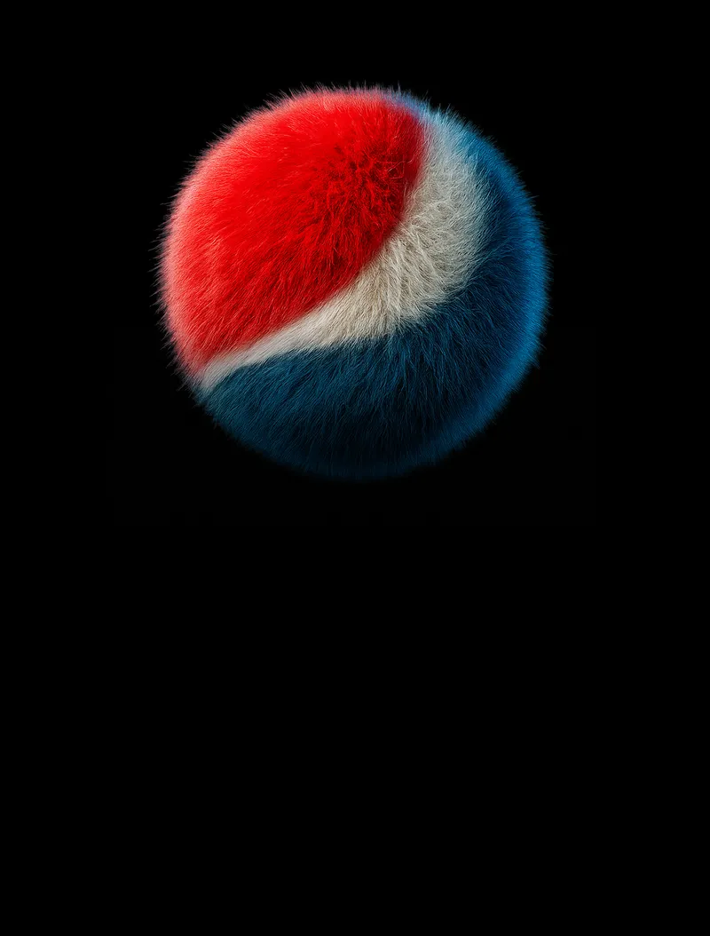Transform [brand name] into a soft, 3D fluffy object. Use th…