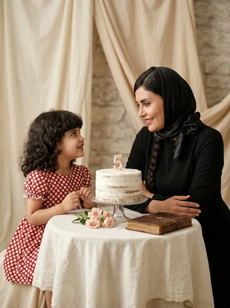 با استفاده از دو تصویر مرجع ارائه شده، یک پرتره احساسی فوق و…