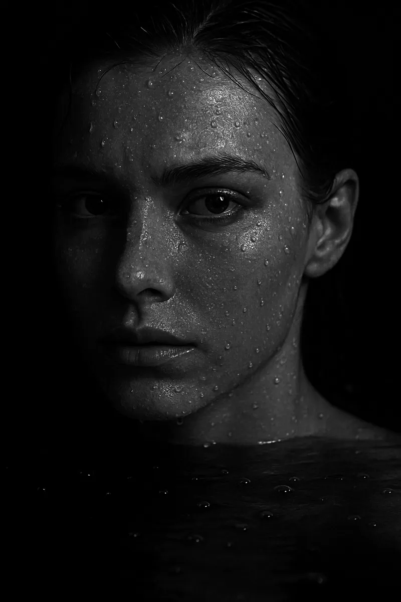Keep the face in image with all details and Generate a black…