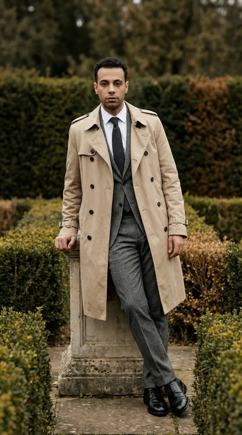 Create a premium, dark-luxe fashion editorial portrait of a…