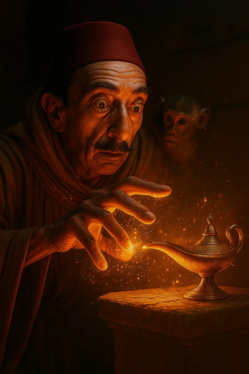 Create a highly detailed, cinematic 3D-rendered scene featur…