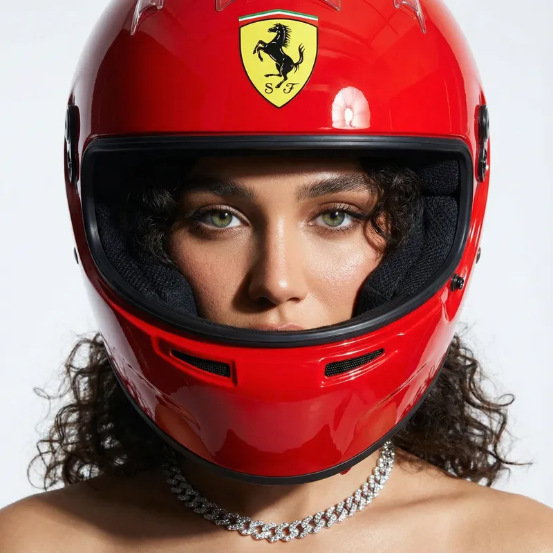A hyper-realistic high-fashion close-up portrait of the refe…